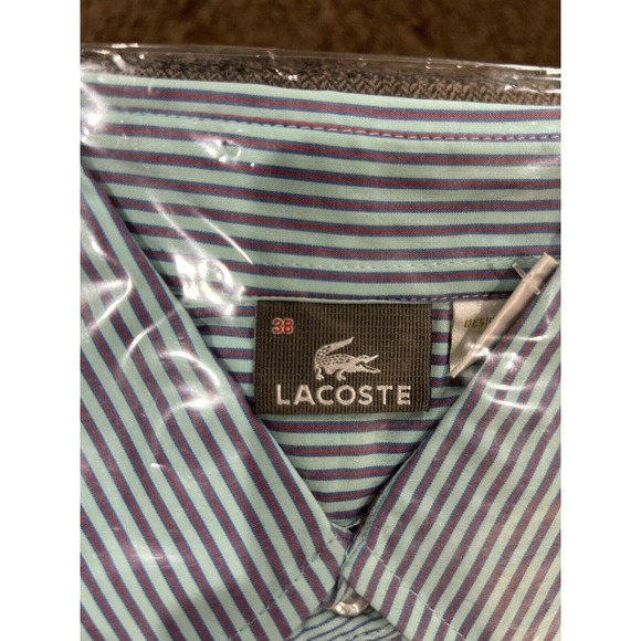 Lacoste Short Sleeve Button Down Men’s Dress Shirt With Pocket Size 38 NWT! - Picture 2 of 3